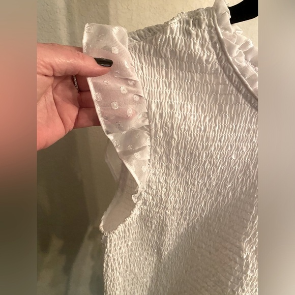 LAUNDRY by Shelli Segal Los Angeles Ruffled Flutter Sleeve Top SZ SM (Stretchy) - Picture 5 of 10